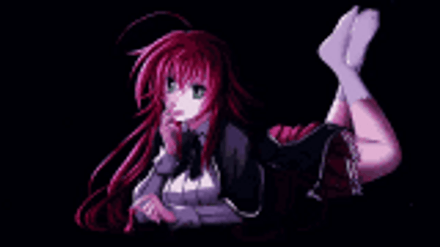 Rias Gremory Laying Down On Her Stomach Fan GIF