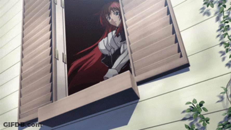Rias Gremory Observing Through Window I See Everything GIF