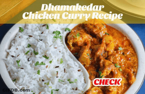 Rice And Chicken Curry Bowl Check GIF