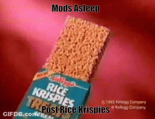 Rice Krispies Box Saying Mods Asleep Post Rice Krispies GIF