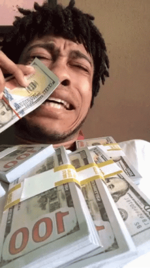Rich Black Guy Crying Money GIF