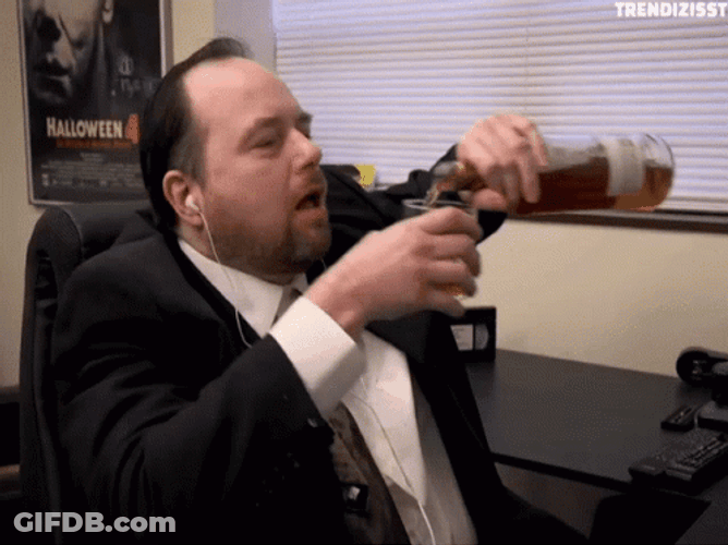Rich Evans Drinking Whole Whiskey Bottle GIF