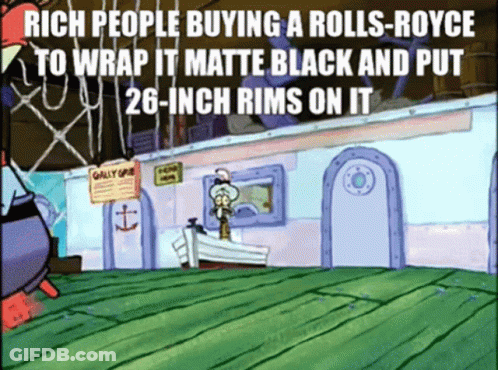 Rich People Buying Matte Black Rolls Royce GIF