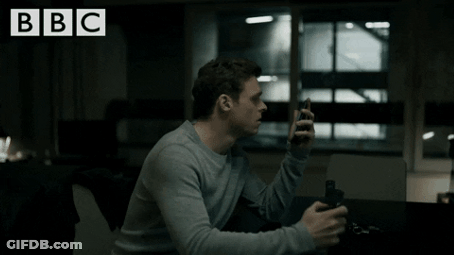 Richard Madden As Sergeant David Budd Throwing Phone GIF