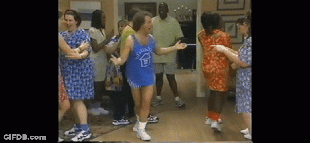 Richard Simmons With The Team Dancing GIF
