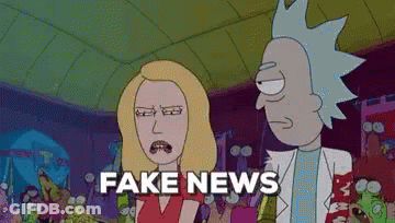 Rick And Morty Are Talking To Each Other In A Cartoon And They Are Talking About Fake News . GIF