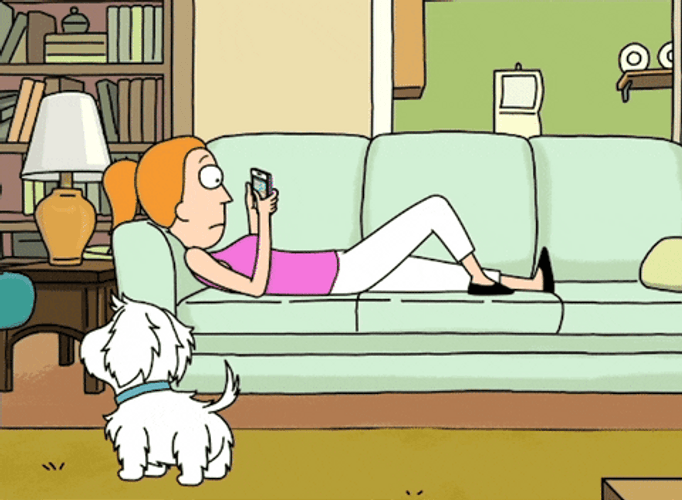 Rick And Morty Bored Summer Texting GIF