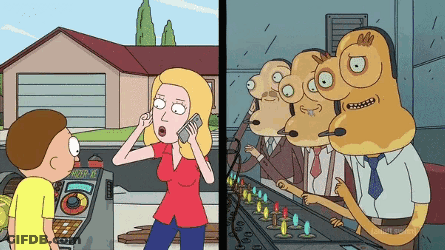 Rick And Morty Calling Customer Service GIF