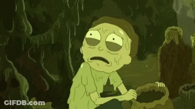 Rick And Morty Character With Bucket In Swamp GIF