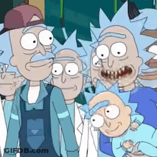 Rick And Morty Characters Standing Together GIF