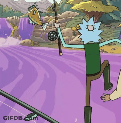 Rick And Morty Fishing With Fish GIF