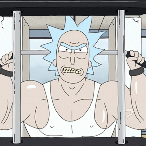 Rick And Morty Gym Muscles Rick GIF