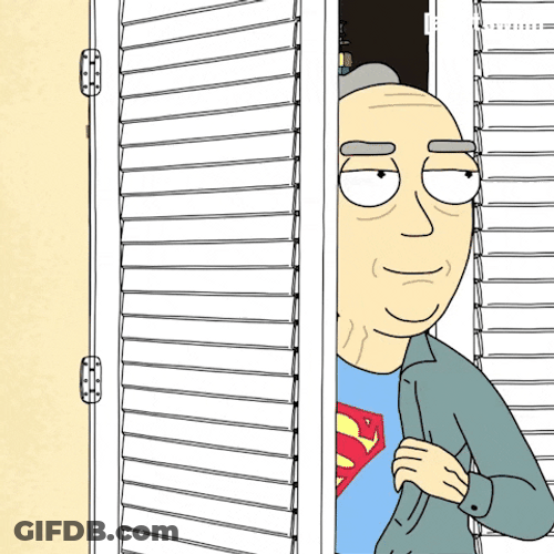Rick And Morty Hiding In Closet GIF
