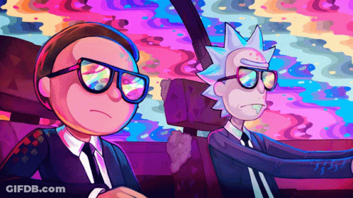 Rick And Morty In Car GIF
