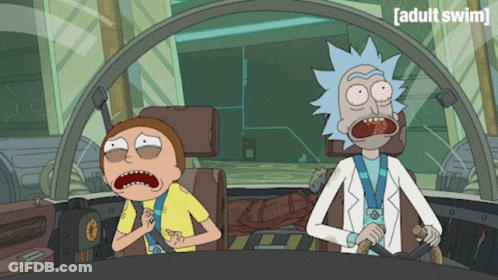 Rick And Morty In Car With Adult Swim GIF