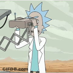 Rick And Morty Looking Through Binoculars GIF