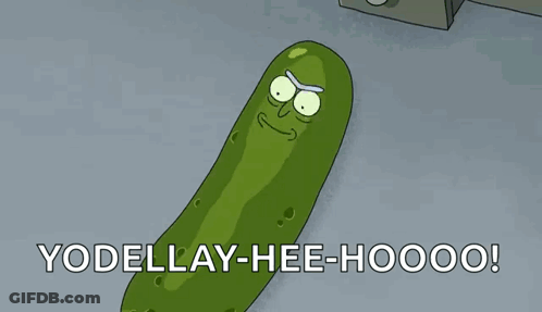 Rick And Morty Pickle Says Yodellay-Hee-Hoooo GIF