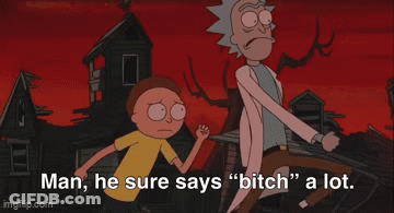 Rick And Morty Says Man He Sure Says Bitch A Lot GIF