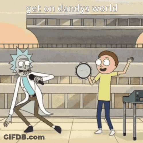 Rick And Morty Singing And Playing Tambourine GIF