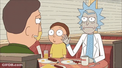 Rick And Morty Sitting At Diner GIF