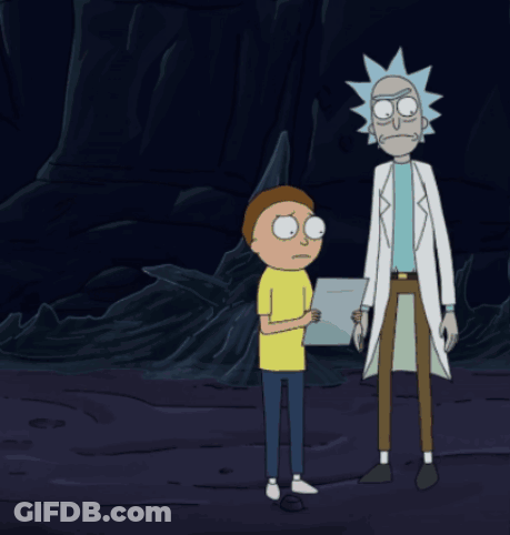 Rick And Morty Standing In A Cave GIF