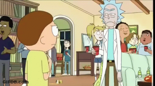 Rick And Morty Talking In Living Room GIF