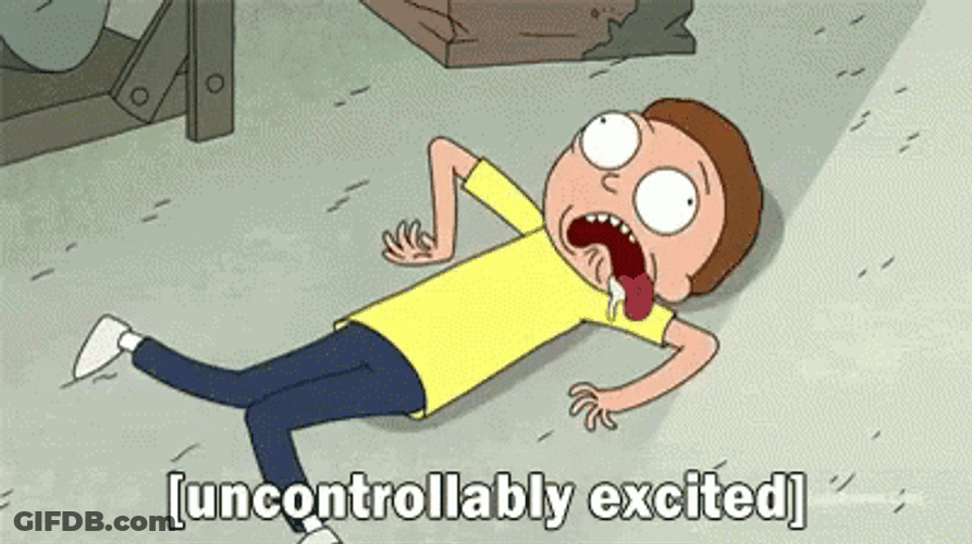 Rick And Morty Uncontrollably Excited GIF