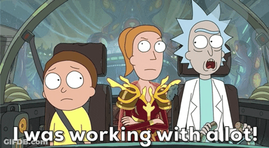 Rick And Morty Working A Lot GIF