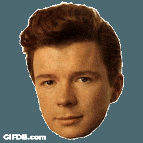 Rick Astley Head Spinning Round GIF
