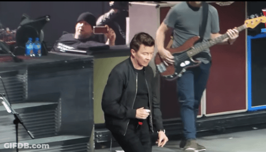 Rick Astley Never Gonna Give You Up Live Performance GIF
