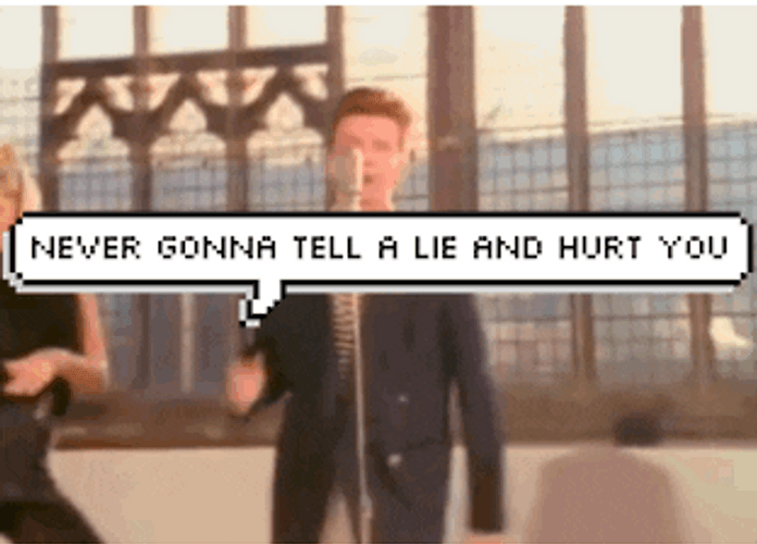 Rick Astley Never Gonna Give You Up Lyrics GIF