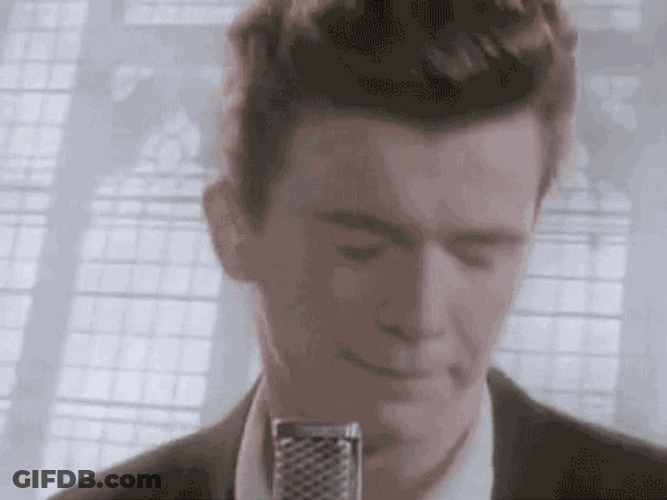 Rick Astley Never Gonna Give You Up Performance GIF