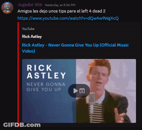 Rick Astley 'S Never Gonna Give You Up Is Being Played On Youtube GIF