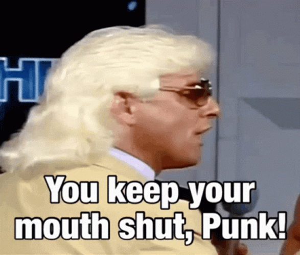 Rick Flair Keep Your Mouth Shut GIF