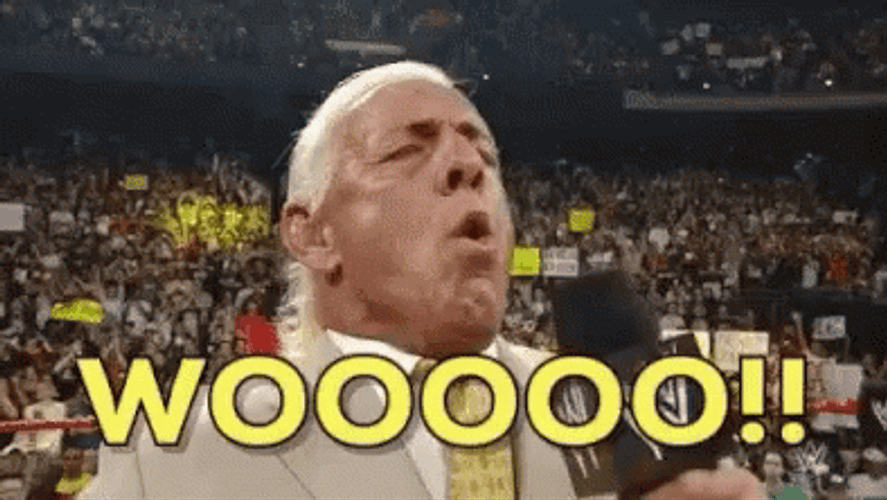 Rick Flair Shouting Wooo! GIF
