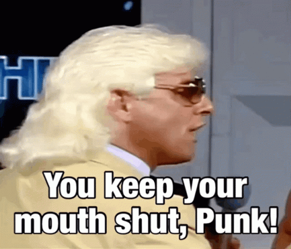 Rick Flair Shut Your Mouth GIF