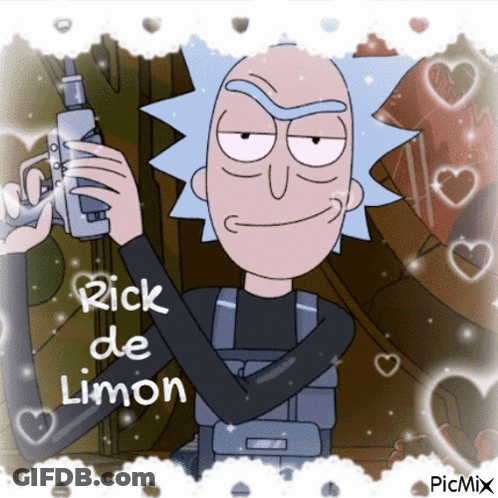 Rick From Rick And Morty Holding Gun Saying Rick De Limon GIF