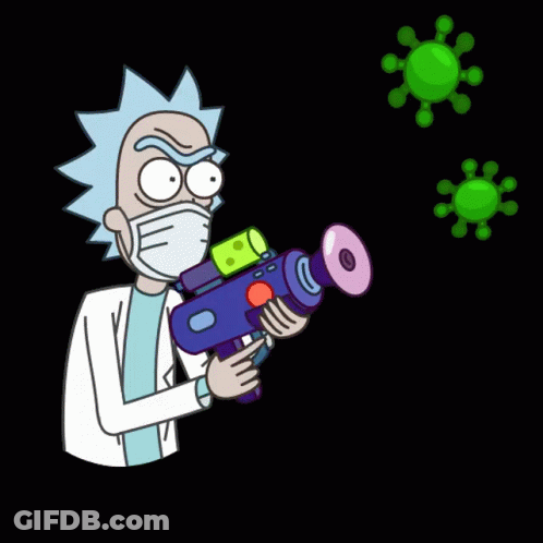 Rick From Rick And Morty Holding Toy Gun GIF