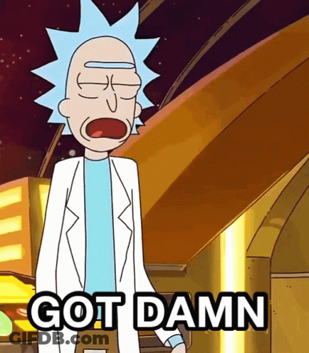 Rick From Rick And Morty Says Got Damn GIF