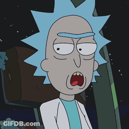 Rick From Rick And Morty With Blue Hair GIF
