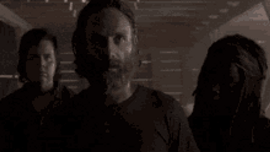 Rick Grimes Walking Dead Approaching And Punching GIF
