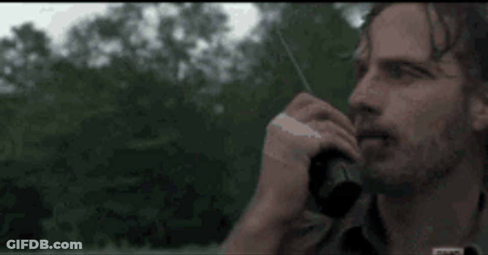 Rick Grimes Walking Dead Calling Negan Smith GIF