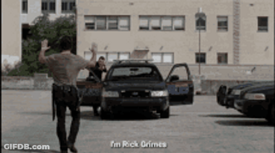 Rick Grimes Walking Dead Encountering Police GIF