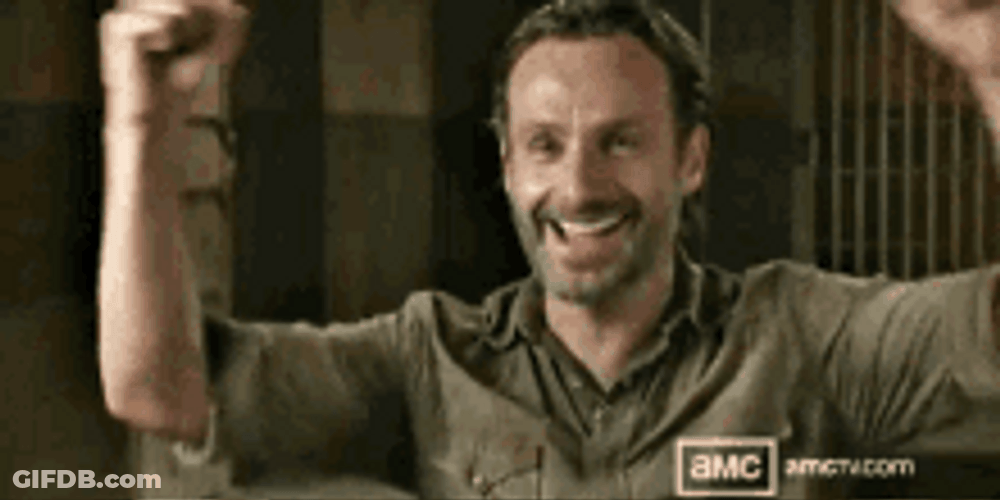 Rick Grimes Walking Dead Feeling Extremely Happy GIF