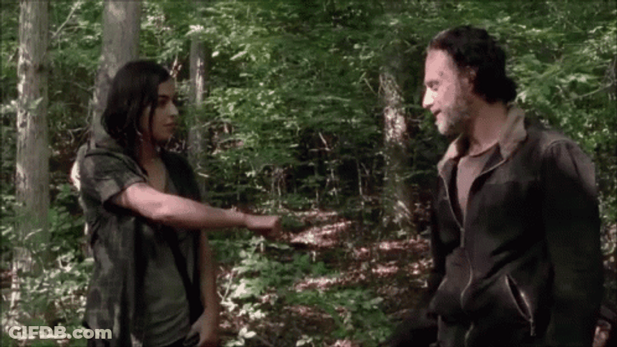 Rick Grimes Walking Dead Friendly With Tara Chambler GIF