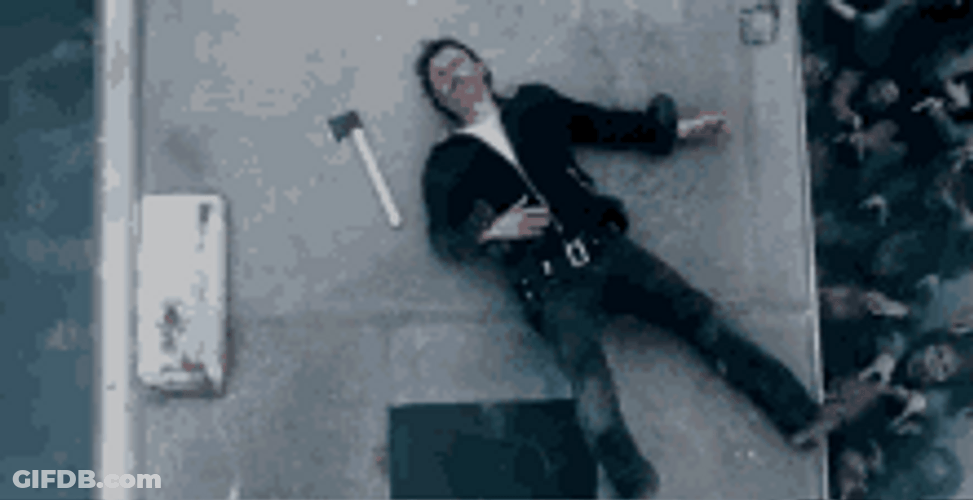 Rick Grimes Walking Dead Overlooking Multitude Of Zombies GIF