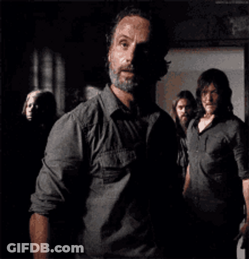 Rick Grimes Walking Dead Pulling And Pointing Gun GIF