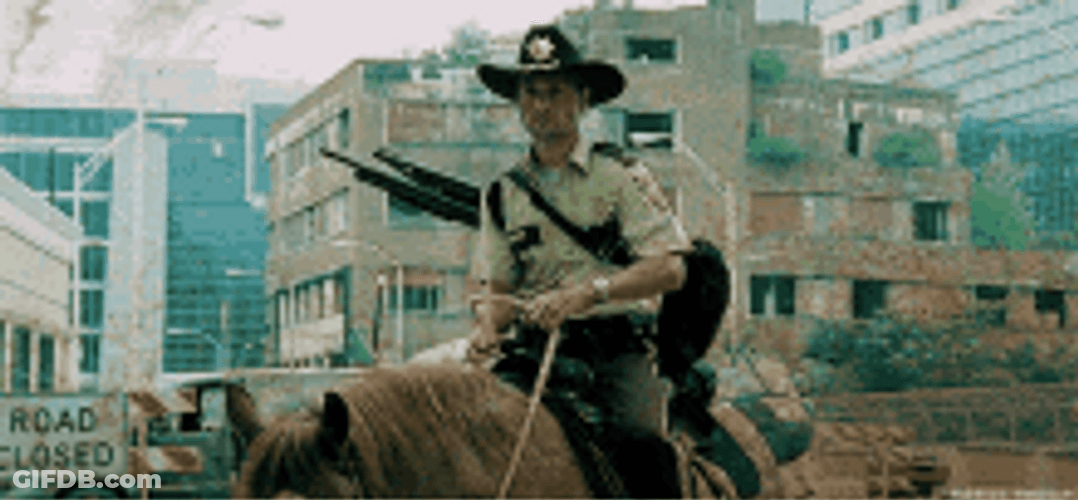 Rick Grimes Walking Dead Riding Horse GIF