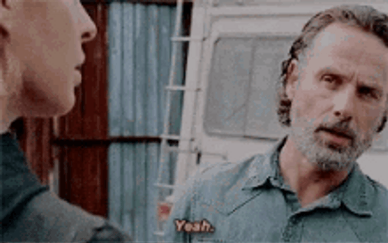 Rick Grimes Walking Dead Stepping Backwards GIF