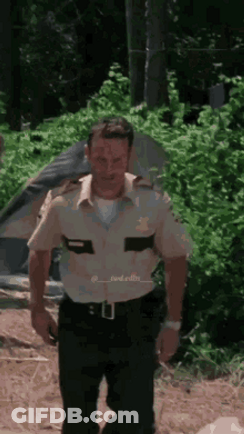 Rick Grimes Walking Dead Walking Seriously GIF